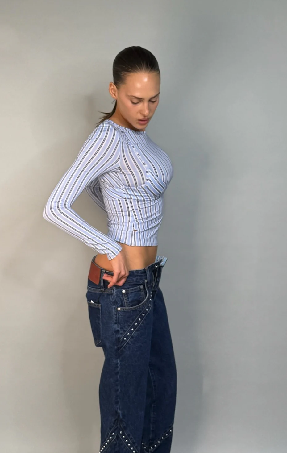 CARA TOP - BABY BLUE STRIPE - Image 3