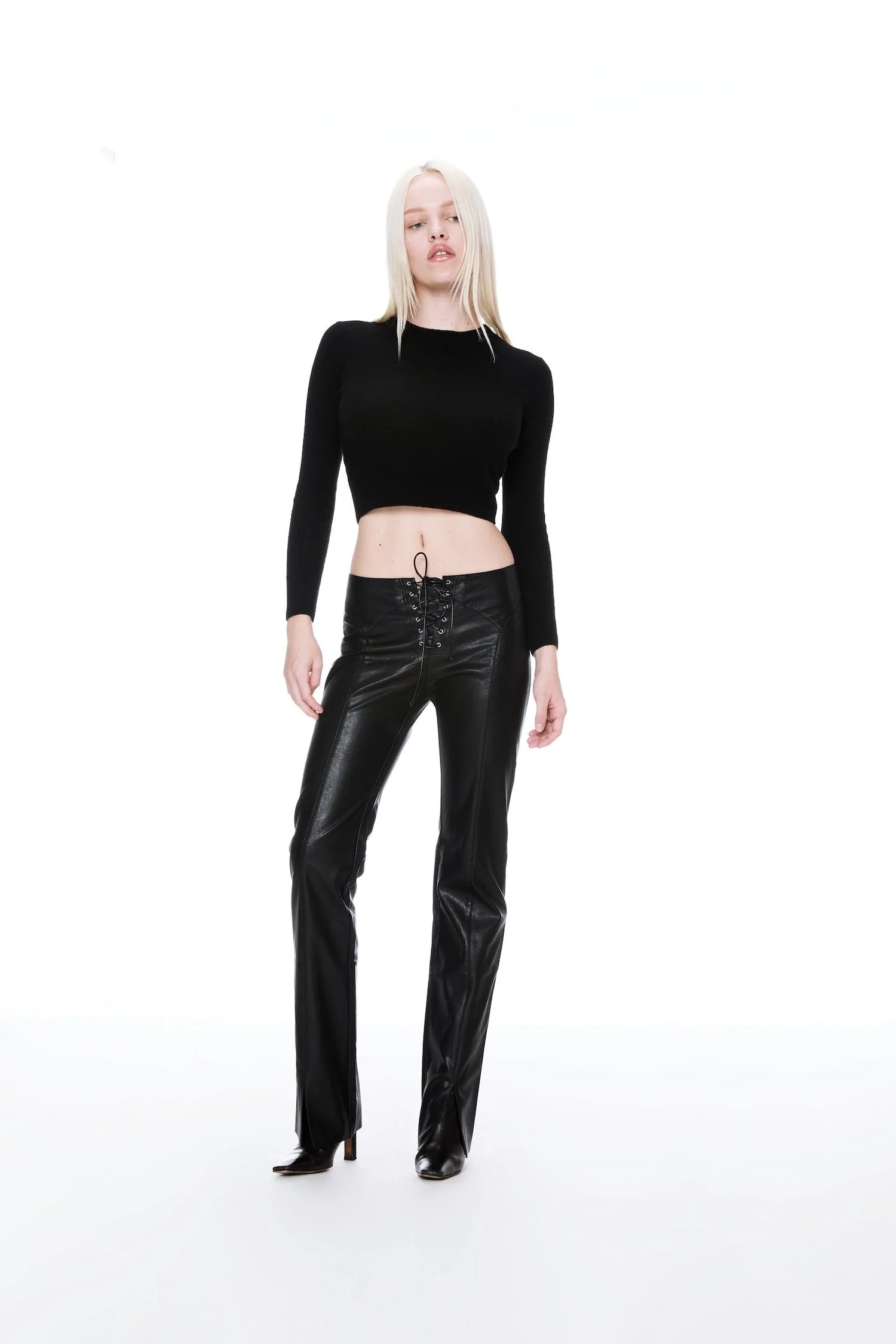 ELEMENT LACE UP PANT - BLACK VEGAN LEATHER - Image 4