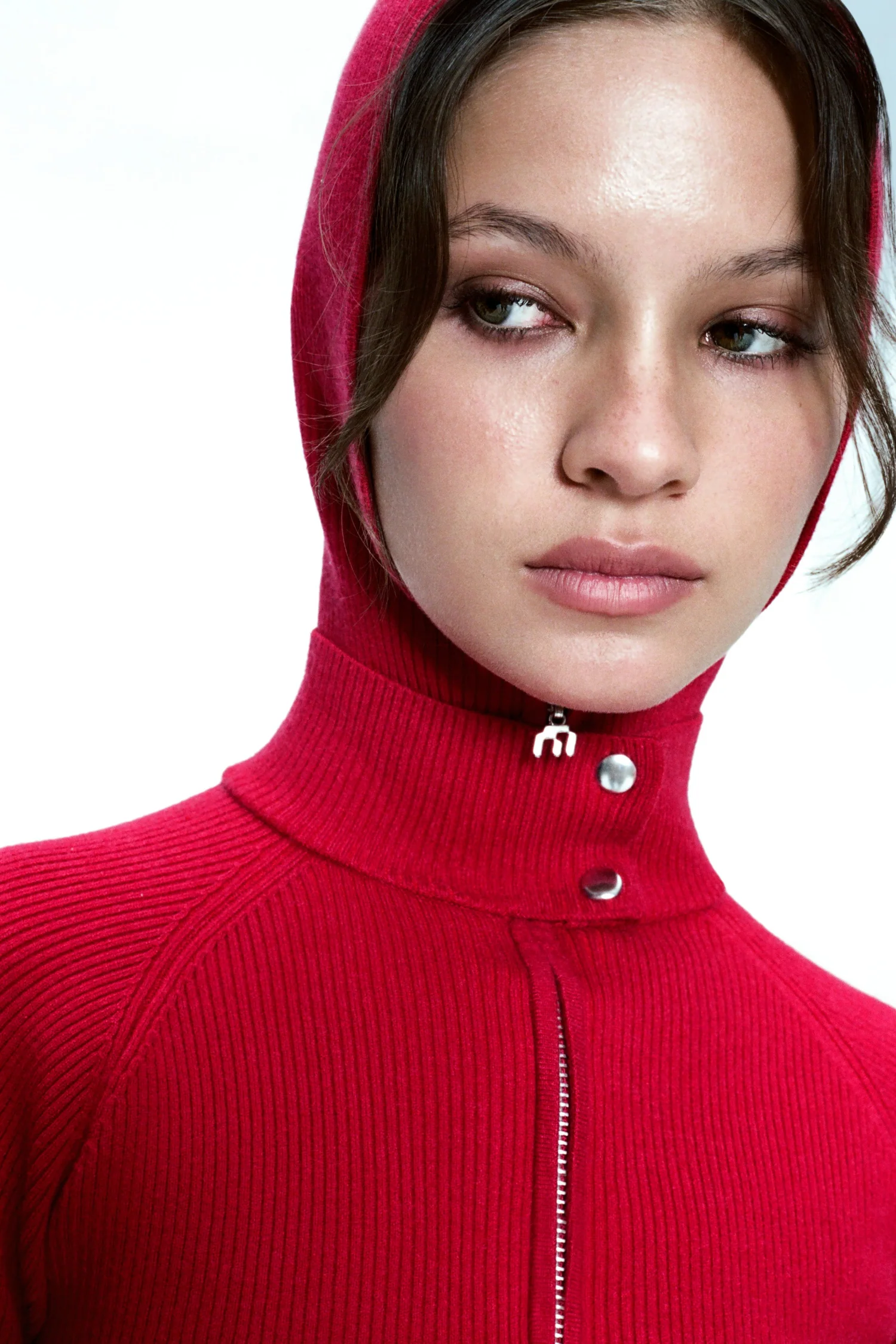 LENA ZIP UP HOODIE - RED - Image 5