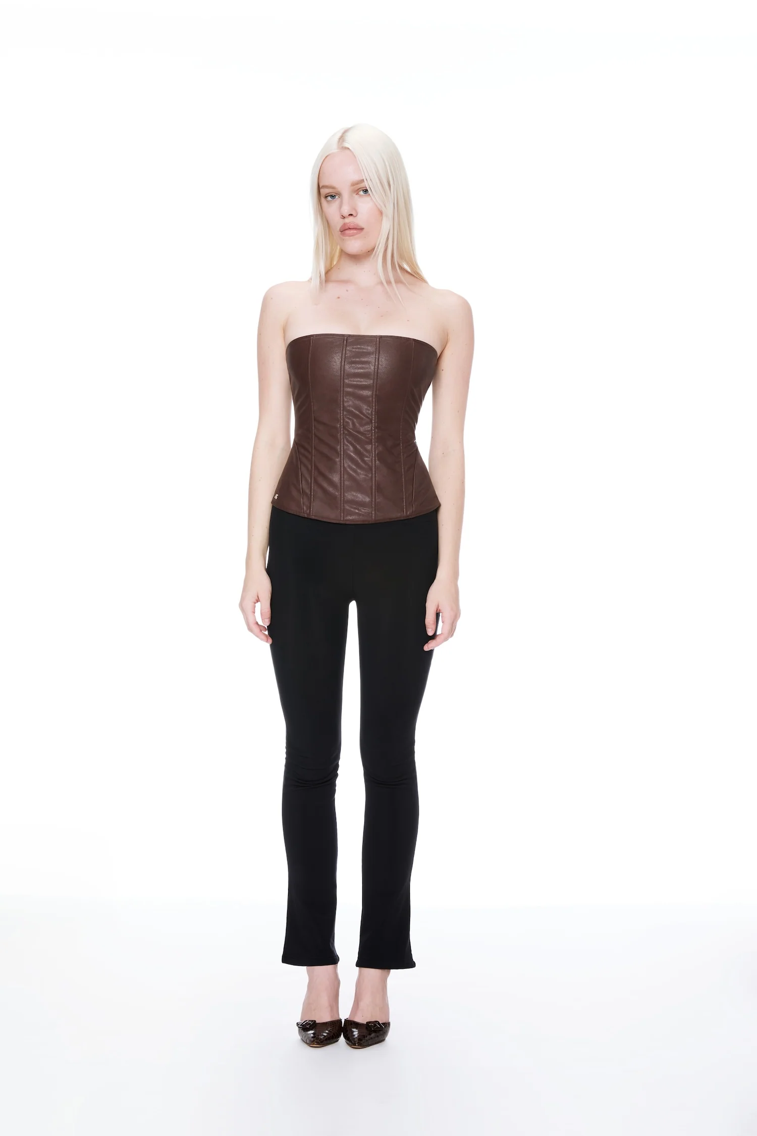 LIBRA CORSET - BROWN VEGAN LEATHER - Image 5