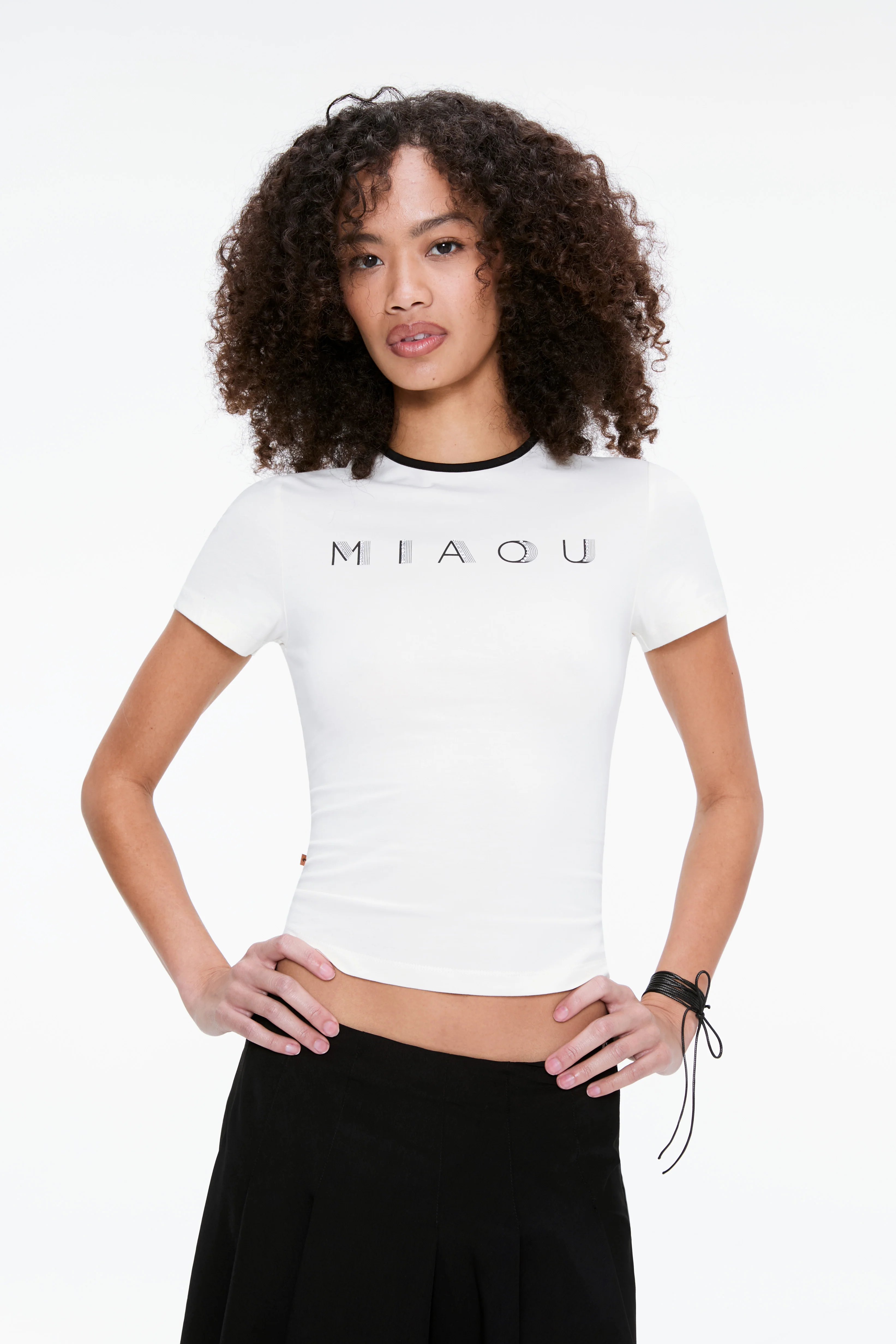 RHINESTONE MINI TEE - WHITE - Image 3