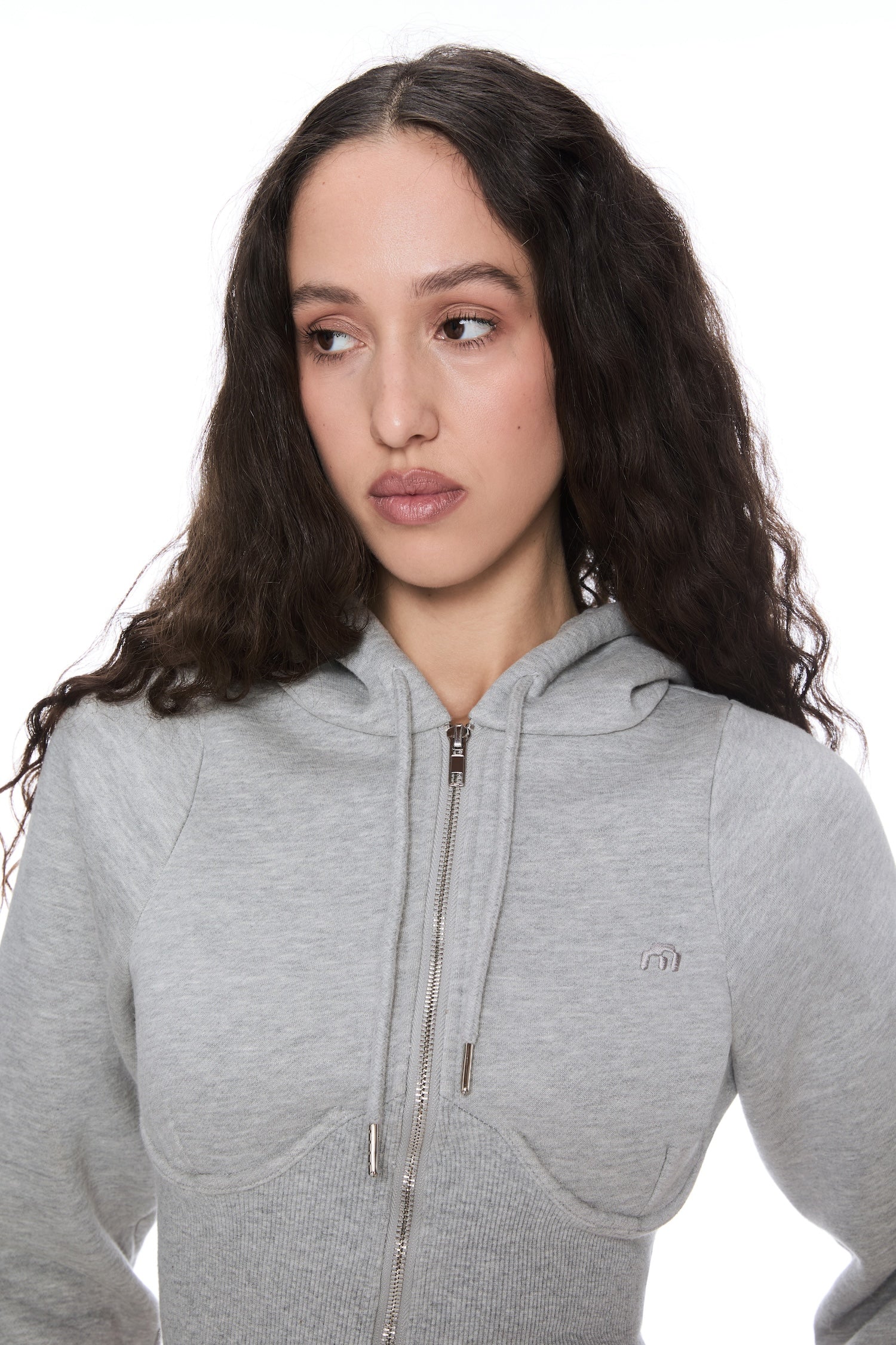 SADIE CORSET HOODIE - GREY - Image 4